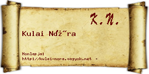 Kulai Nóra névjegykártya