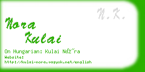 nora kulai business card